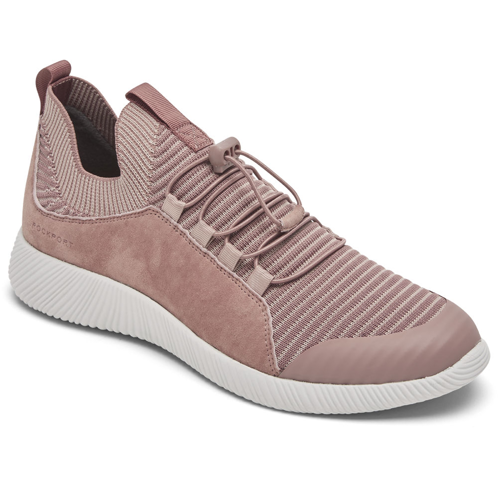 Zapatillas Rockport Mujer Mexico - City Lites Robyne Knit Bungee Rosas - ZPXDI6153